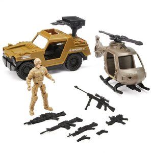 Kid Connection 10 Piece Military Adventure Playset with Lights and Sound